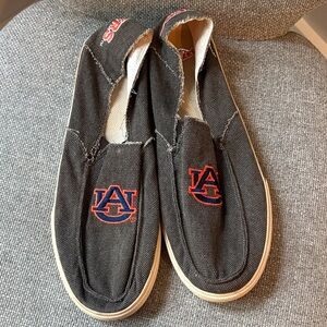 Black Slip-On Shoes with Auburn Logo